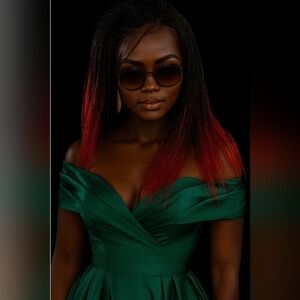 Yassine Red/Black Ombre Braided Wig | 100% Handmade Micro Millions Lace NWT